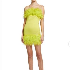 Bronx and Banco Lola Feather-Trim Bustier Dress